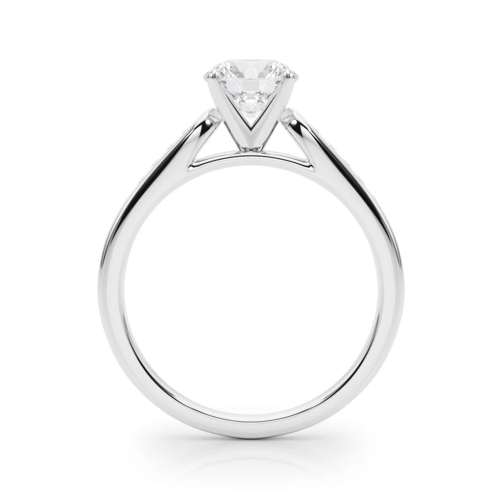 Channel Set Single Row Cathedral Engagement Ring - Image 2