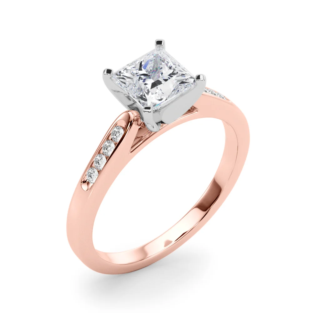 Channel Set Single Row Cathedral Engagement Ring - Image 72