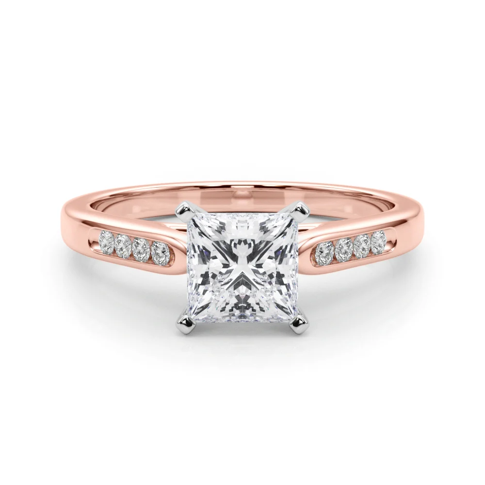 Channel Set Single Row Cathedral Engagement Ring - Image 71
