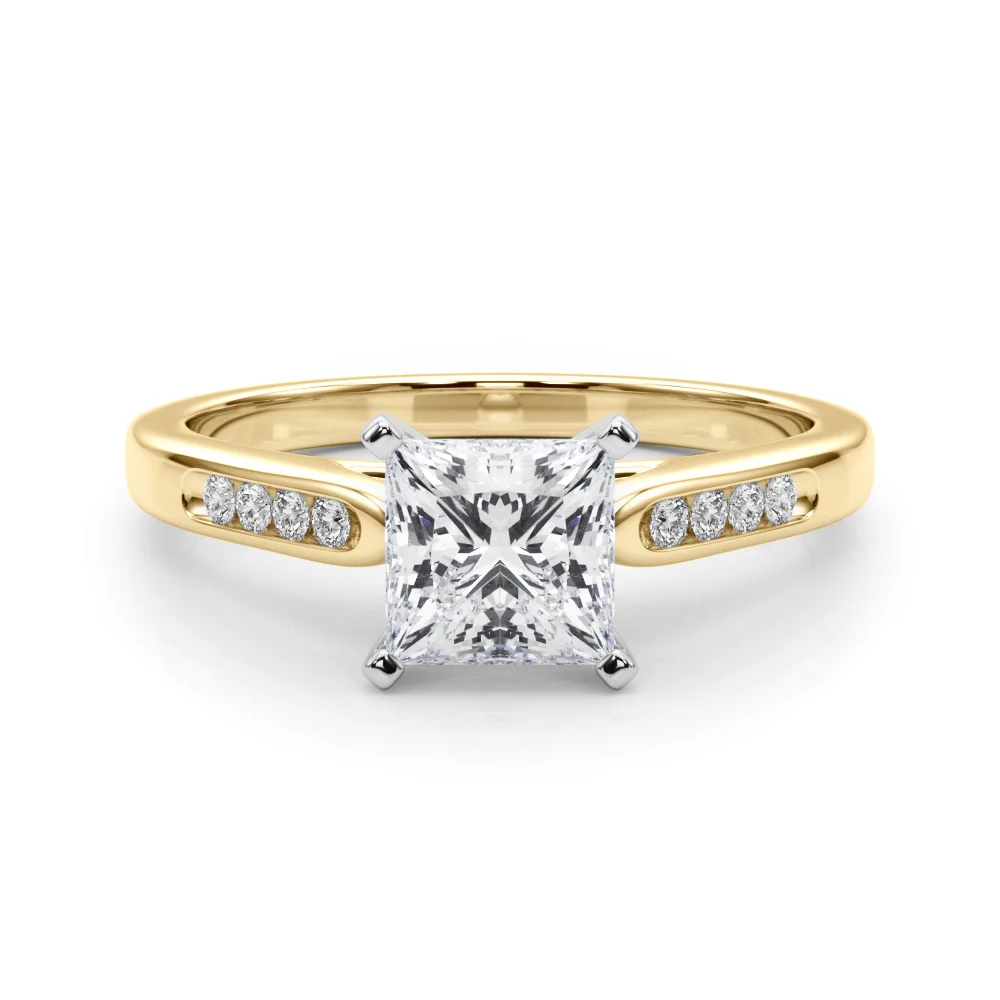 Channel Set Single Row Cathedral Engagement Ring - Image 67