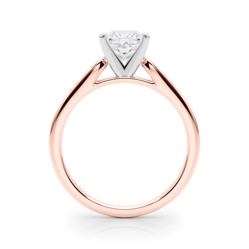 Channel Set Single Row Cathedral Engagement Ring - Image 70