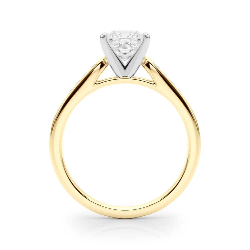 Channel Set Single Row Cathedral Engagement Ring - Image 66