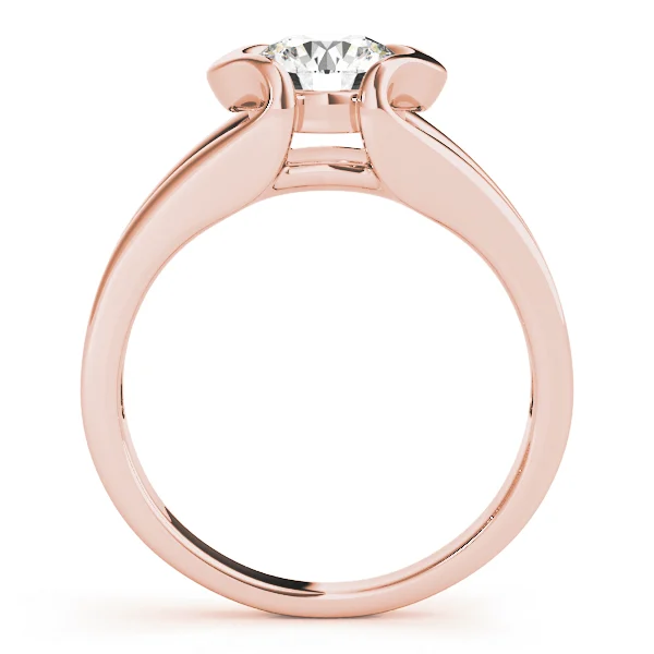 Half Bezel Round Engagement Ring - Image 8