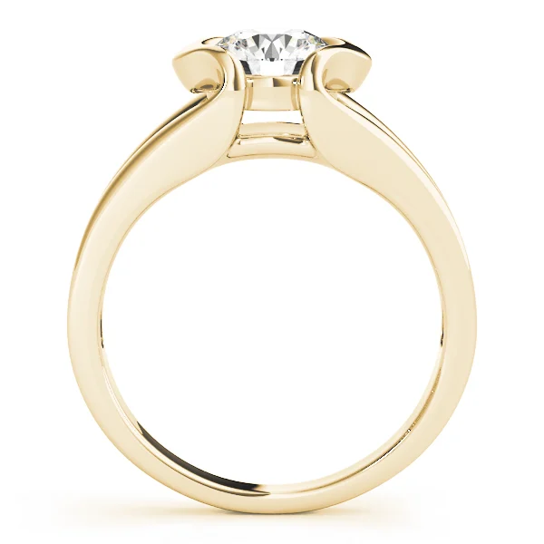 Half Bezel Round Engagement Ring - Image 5