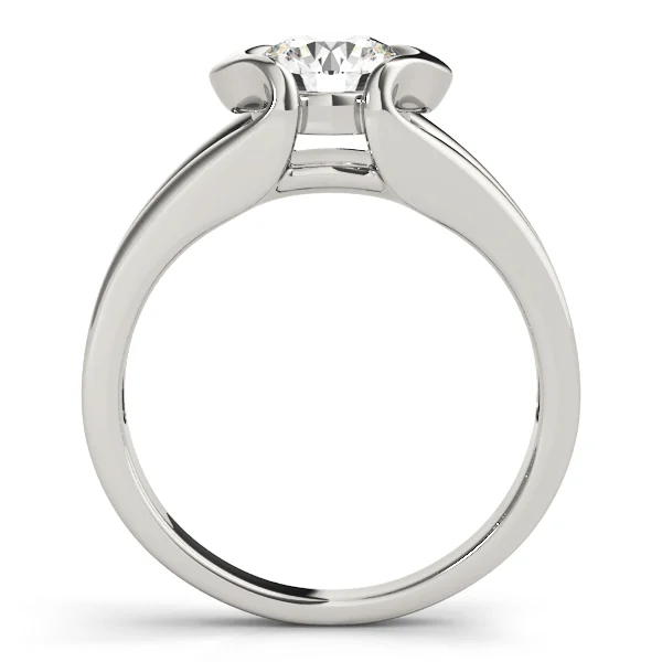 Half Bezel Round Engagement Ring - Image 2