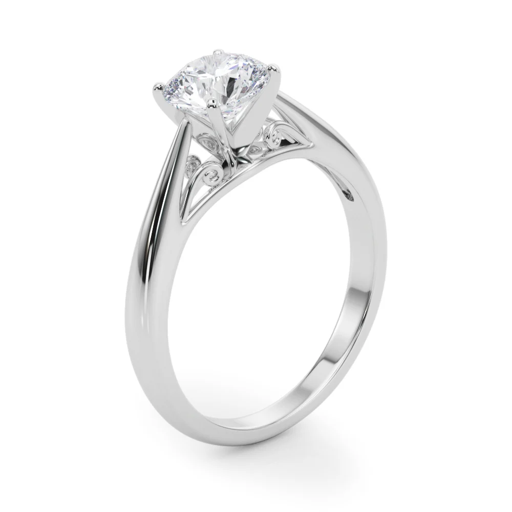 Solitaire Cathedral Engagement Ring - Image 5