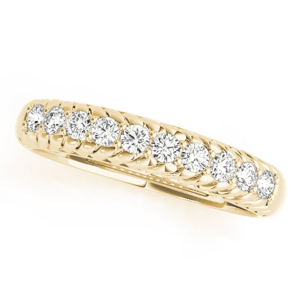 Single Row Prong In Channel Braided Band Wedding Band - Image 3