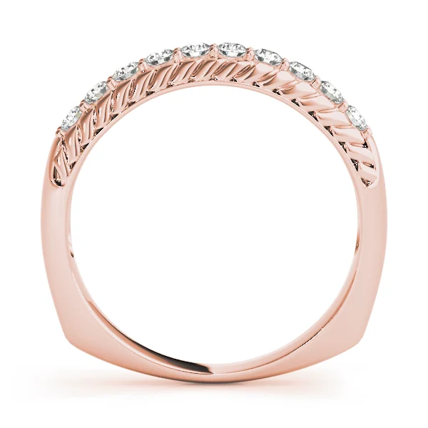 Single Row Prong In Channel Braided Band Wedding Band - Image 6