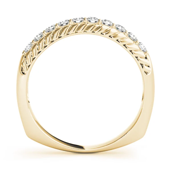 Single Row Prong In Channel Braided Band Wedding Band - Image 4