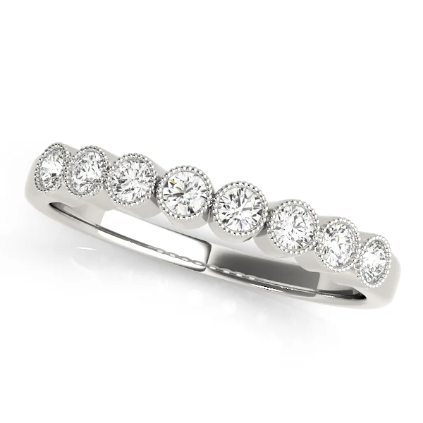 Bezel Set Milgrain Wedding Band