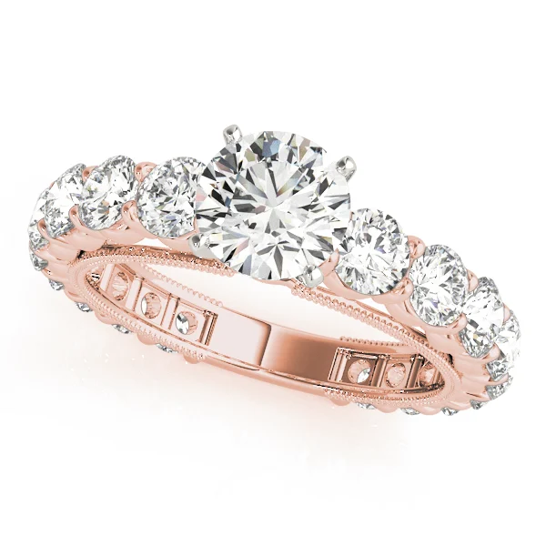 Single Row Prong Milgrain Engagement Rings - Image 7