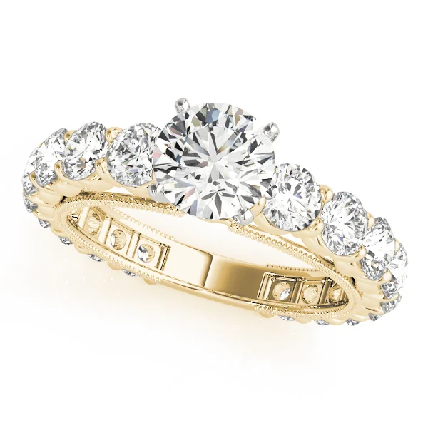 Single Row Prong Milgrain Engagement Rings - Image 4