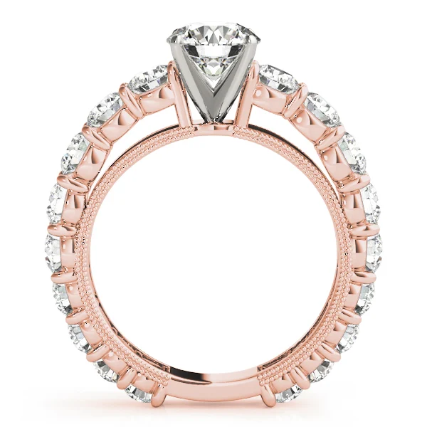 Single Row Prong Milgrain Engagement Rings - Image 8