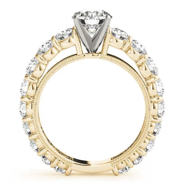 Single Row Prong Milgrain Engagement Rings - Image 5