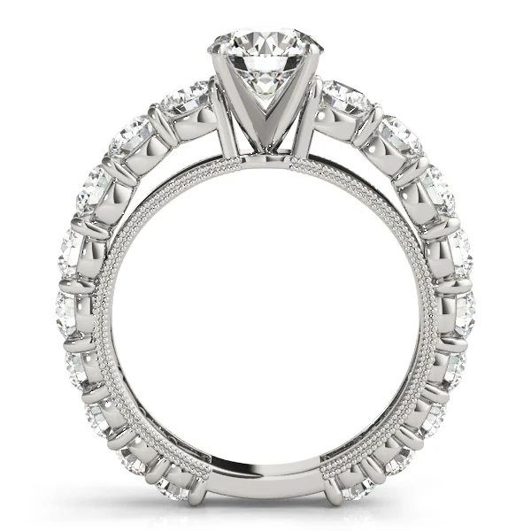 Single Row Prong Milgrain Engagement Rings - Image 2