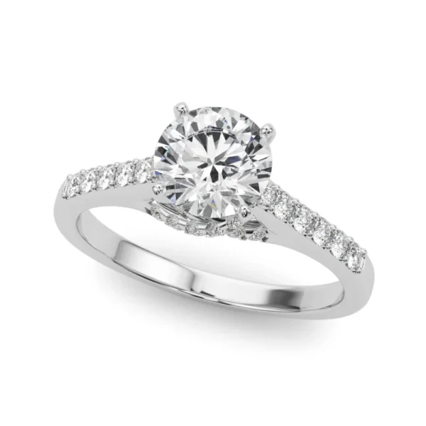 Single Row Trellis Engagement Ring