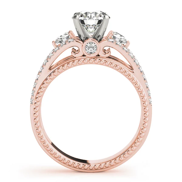 3-Stone Split Shank Vintage Engagement Ring - Image 8