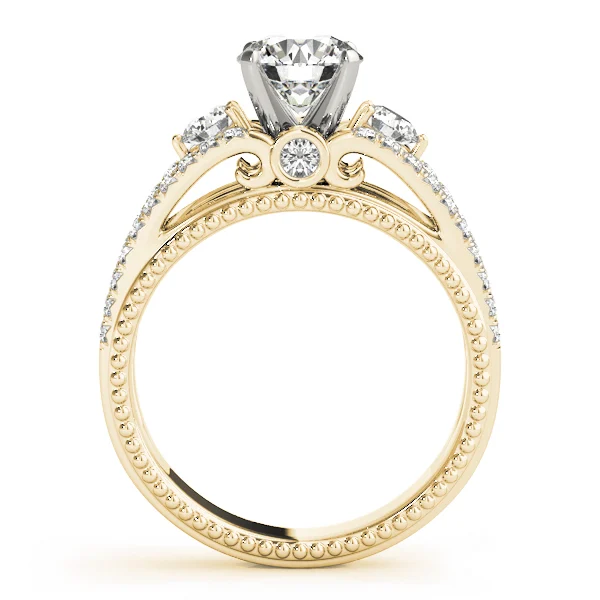 3-Stone Split Shank Vintage Engagement Ring - Image 5