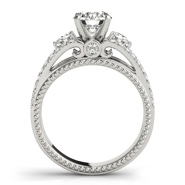 3-Stone Split Shank Vintage Engagement Ring - Image 2