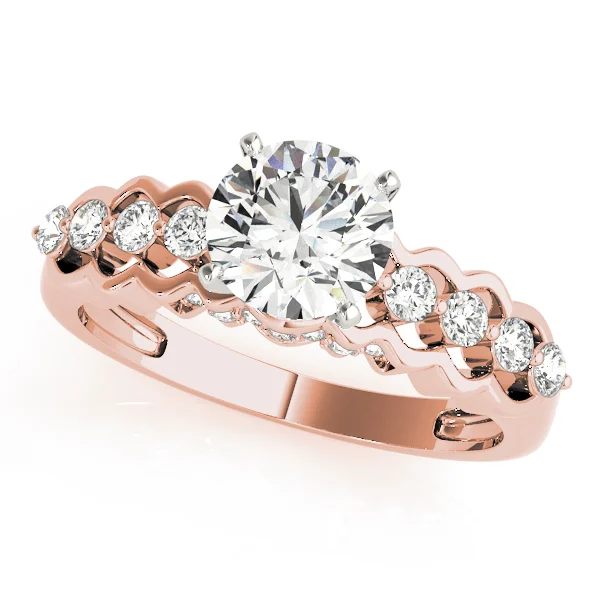 Single Row Prong Hidden Halo Engagement Rings - Image 7