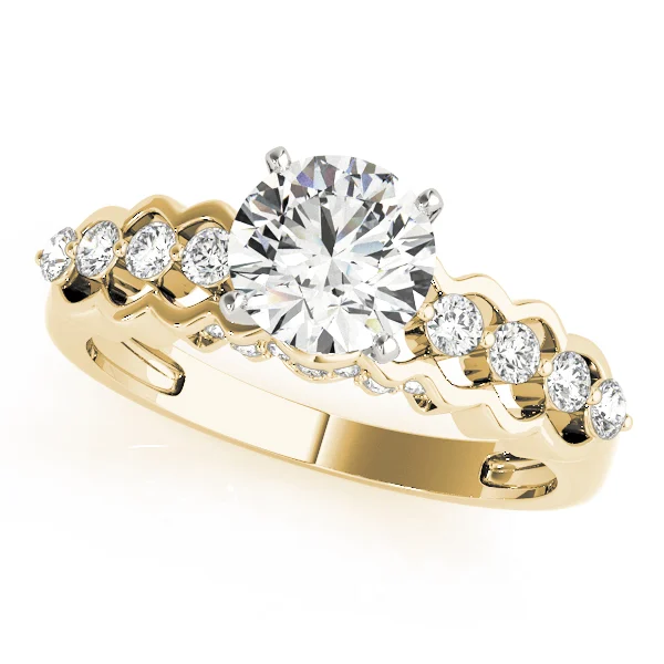 Single Row Prong Hidden Halo Engagement Rings - Image 4