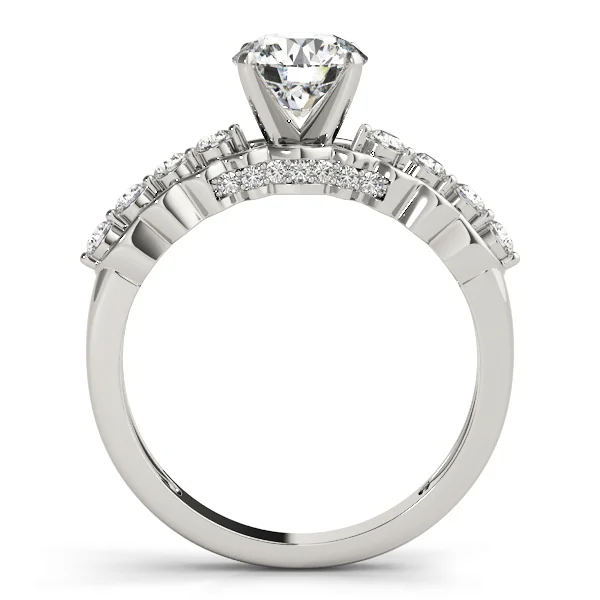 Single Row Prong Hidden Halo Engagement Rings - Image 2