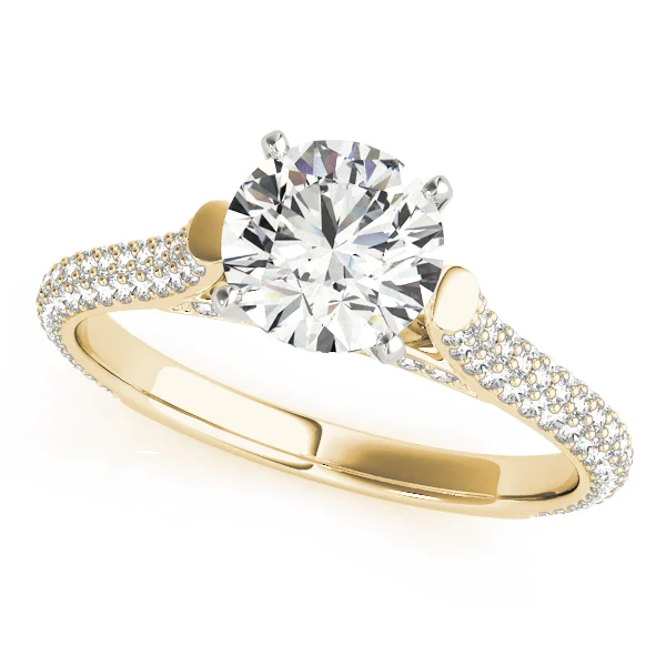 Multirow Pavé Hidden Halo Engagement Ring - Image 4