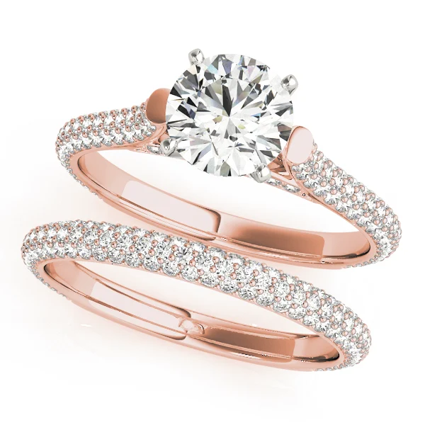 Multirow Pavé Hidden Halo Engagement Ring - Image 9