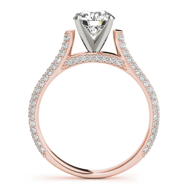 Multirow Pavé Hidden Halo Engagement Ring - Image 8