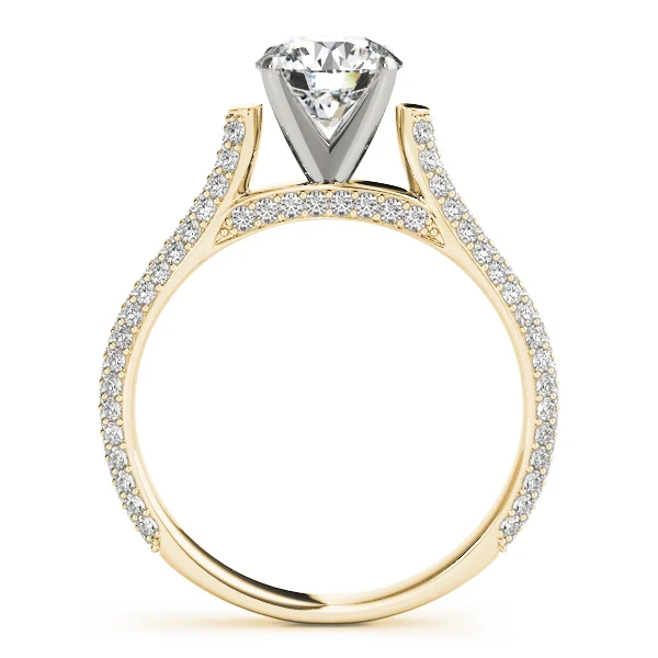 Multirow Pavé Hidden Halo Engagement Ring - Image 5