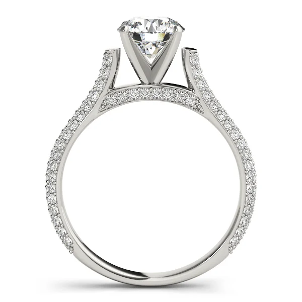 Multirow Pavé Hidden Halo Engagement Ring - Image 2