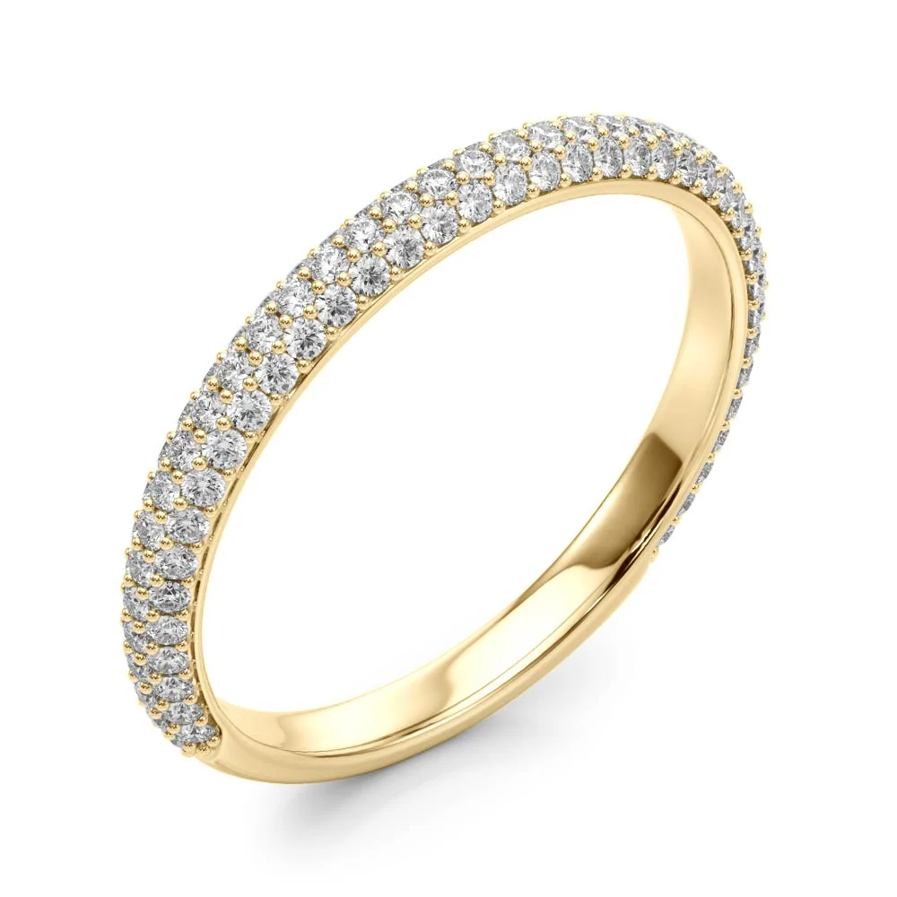 Multirow Pavé Wedding Bands - Image 8