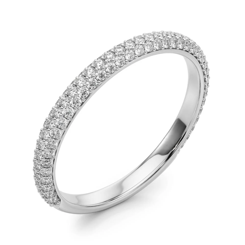 Multirow Pavé Wedding Bands - Image 4