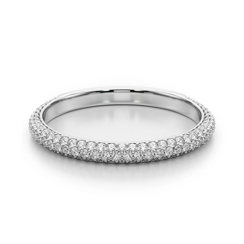 Multirow Pavé Wedding Bands - Image 3