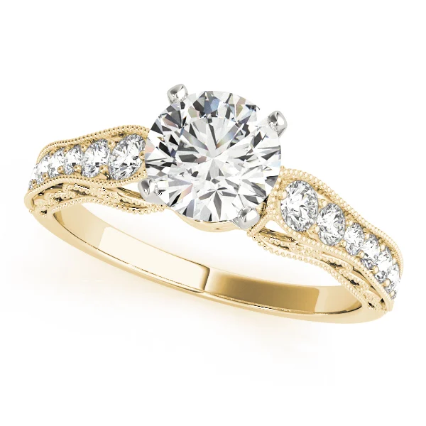 Antique Single Row Milgrain Engagement Ring - Image 4