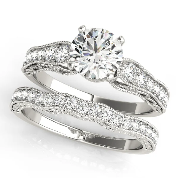 Antique Single Row Milgrain Engagement Ring - Image 3