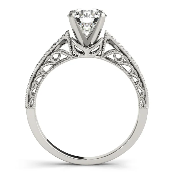 Antique Single Row Milgrain Engagement Ring - Image 2