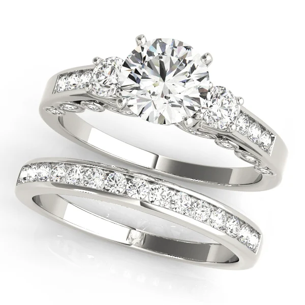 3-Stone Channel Set Solitaire Engagement Rings - Image 3