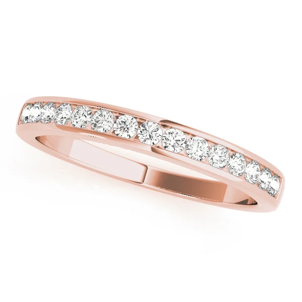 Single Row Channel Set Wedding Band - Image 5