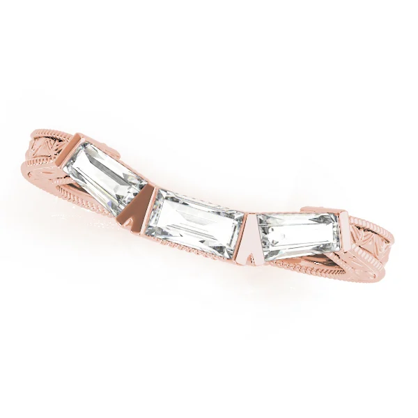Fancy Shape Baguette Filigree Wedding Bands - Image 5