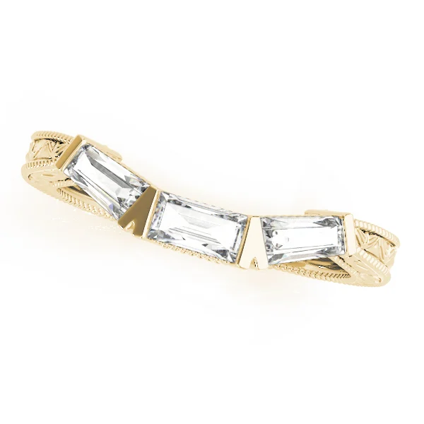 Fancy Shape Baguette Filigree Wedding Bands - Image 3