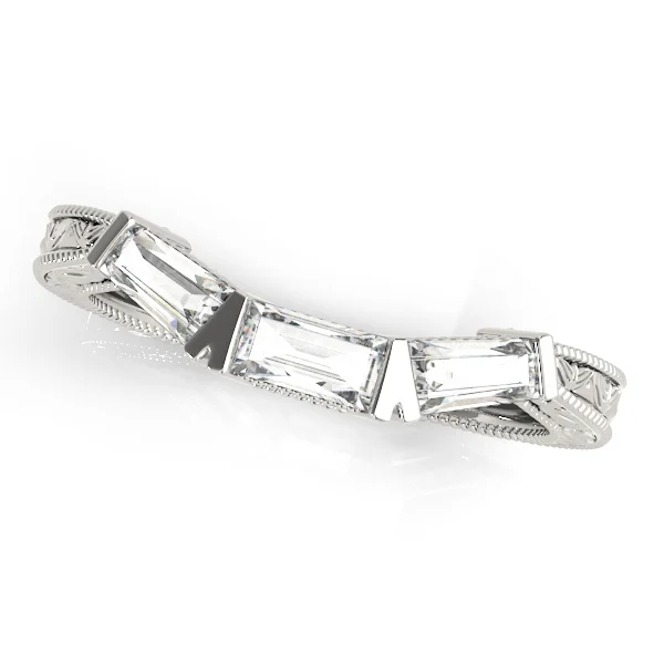Fancy Shape Baguette Filigree Wedding Bands