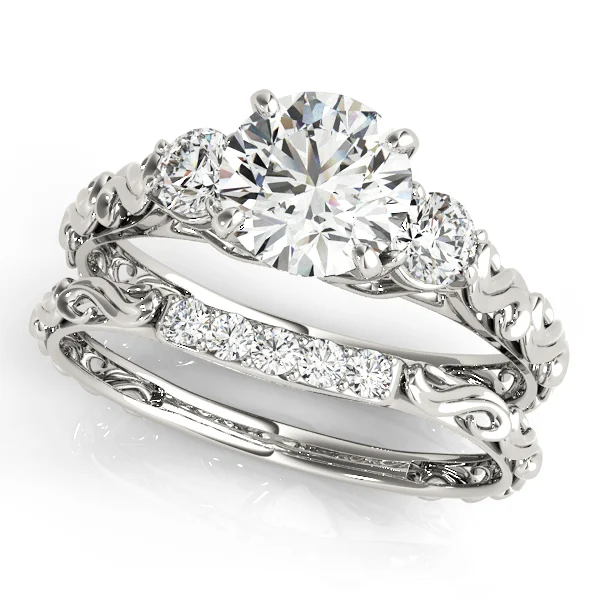Vintage-Inspired 3-Stone Engagement Ring - Image 3