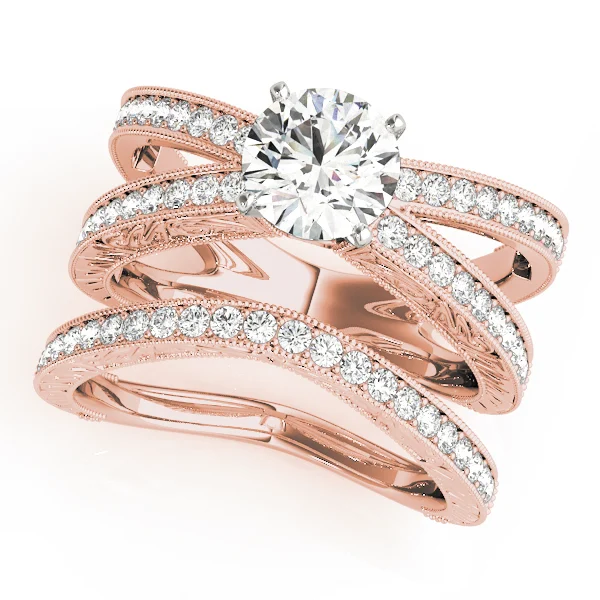 Multirow Milgrained Engagement Ring - Image 9