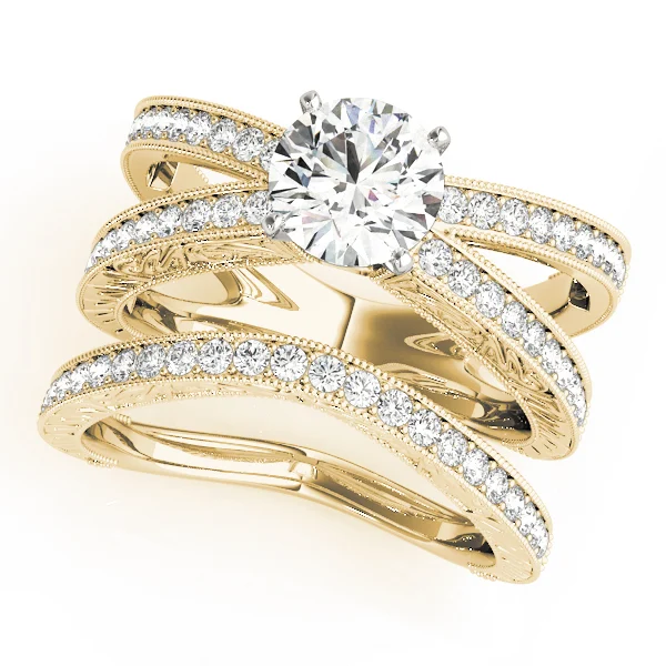 Multirow Milgrained Engagement Ring - Image 6