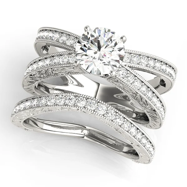Multirow Milgrained Engagement Ring - Image 3