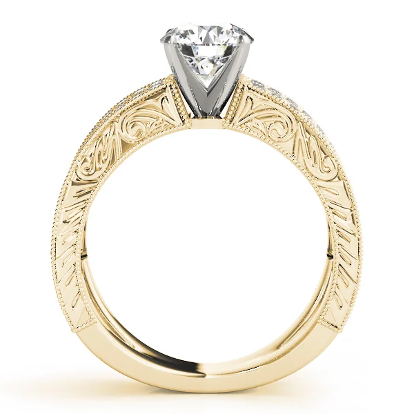 Multirow Milgrained Engagement Ring - Image 5