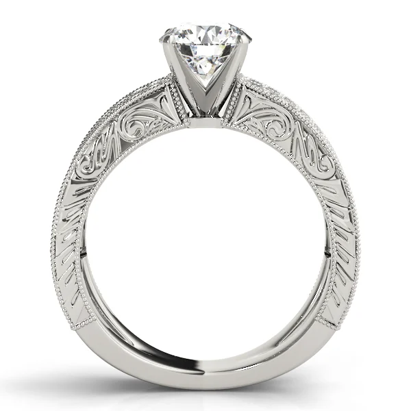 Multirow Milgrained Engagement Ring - Image 2