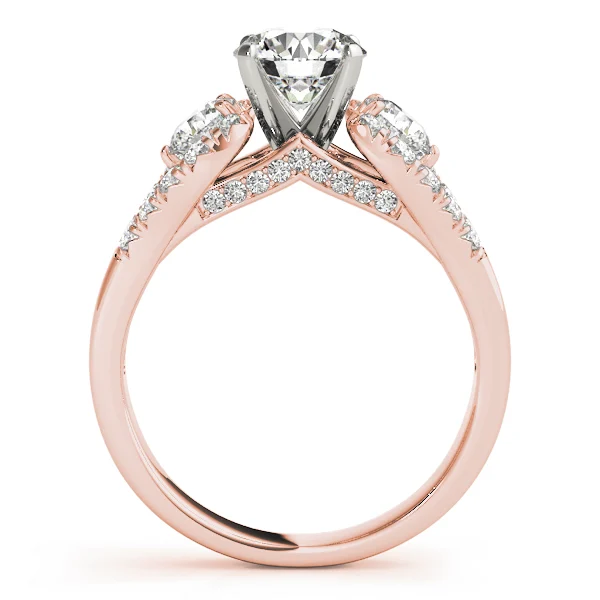 3-Stone Split Shank Hidden Halo Engagement Ring - Image 12