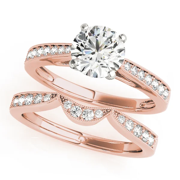 Single Row Graduating Milgrain Engagement Ring - Image 9